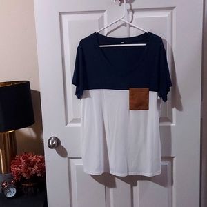 NWOT women's Amazon colorblock top size XL